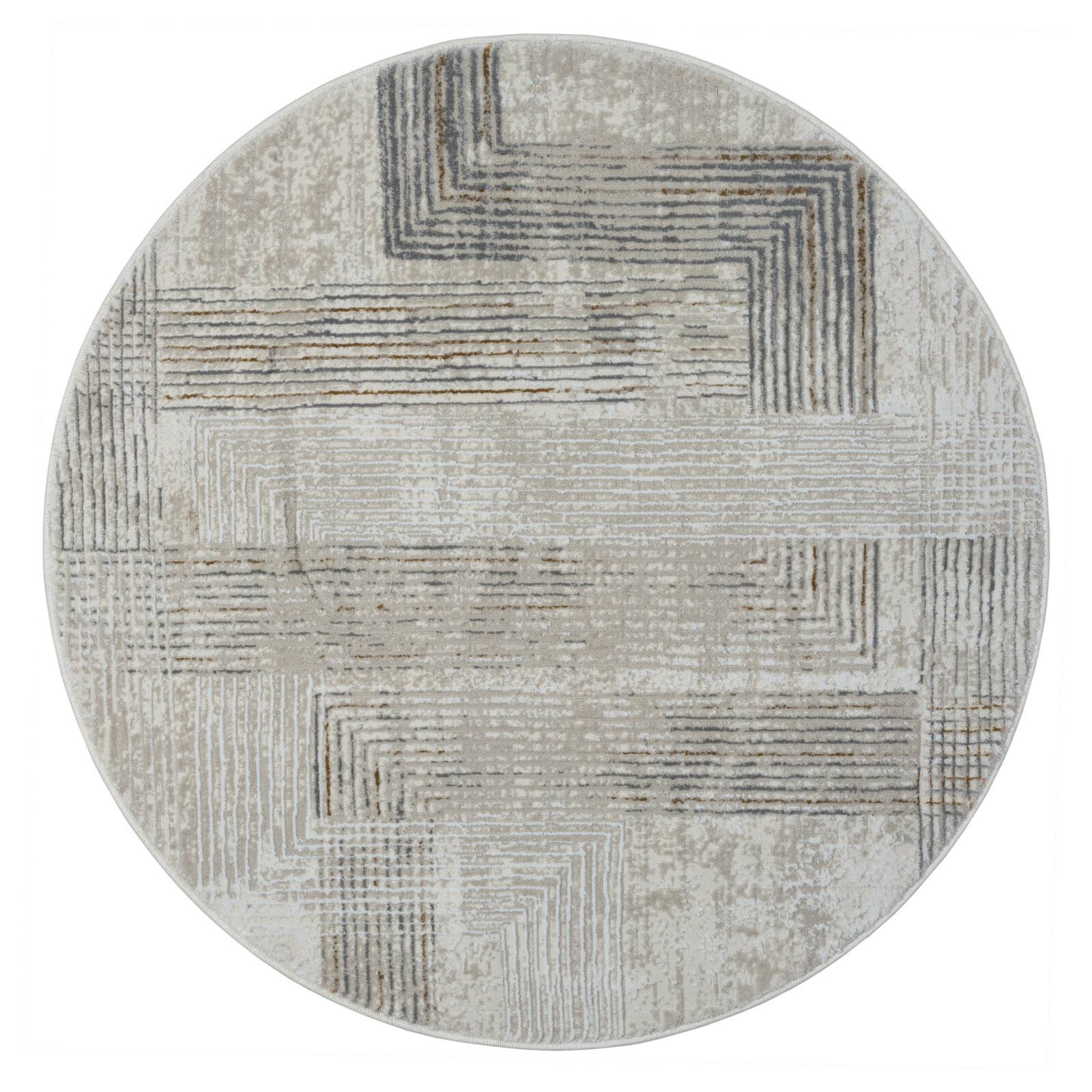 Kusový koberec My Way CA60058 creme kruh, 120x120, šedá, chodba / předsíň, My Flair