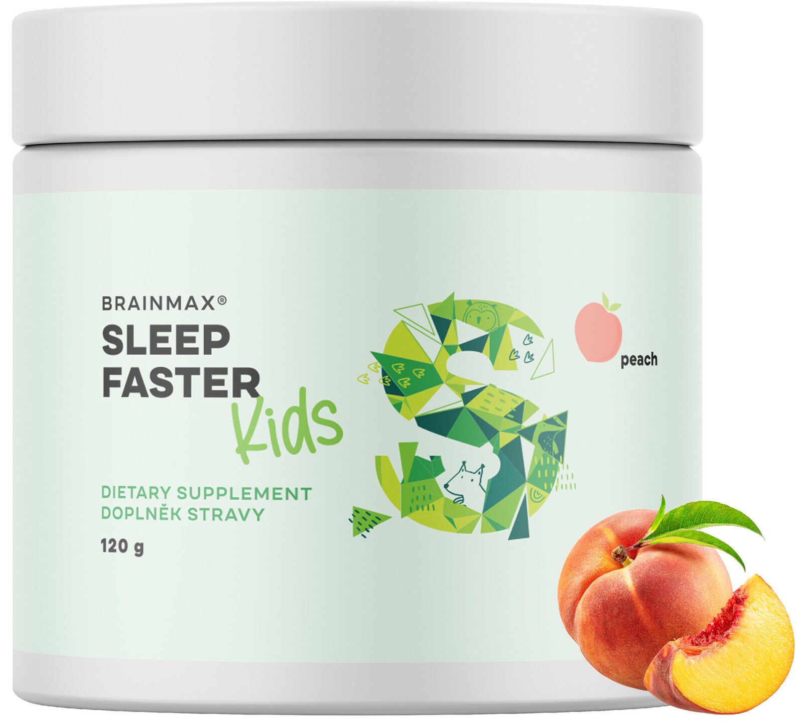 BrainMax KIDS Sleep Faster, Broskev, 120 g