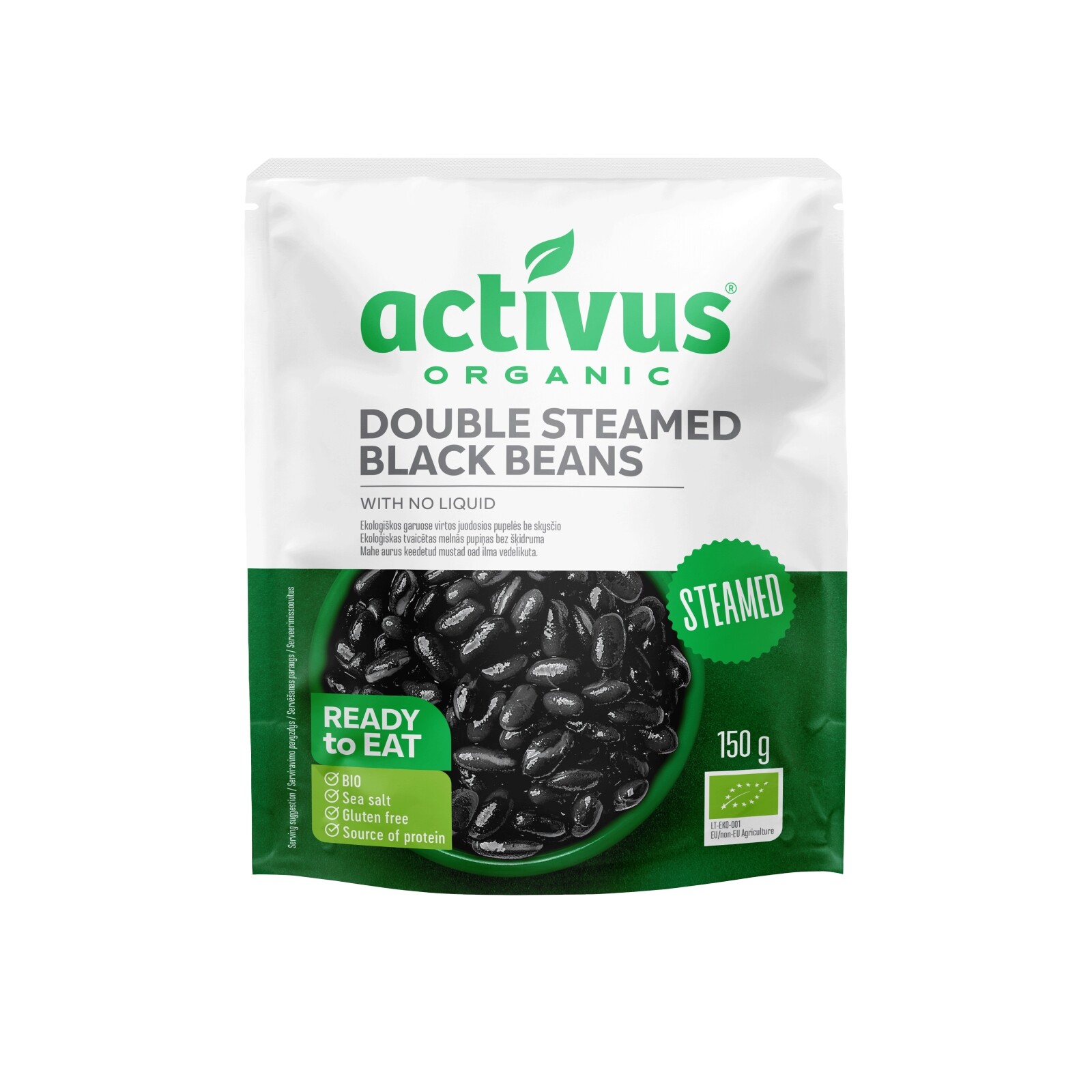 Fazole černá na páře bez nálevu 150 g BIO ACTIVUS