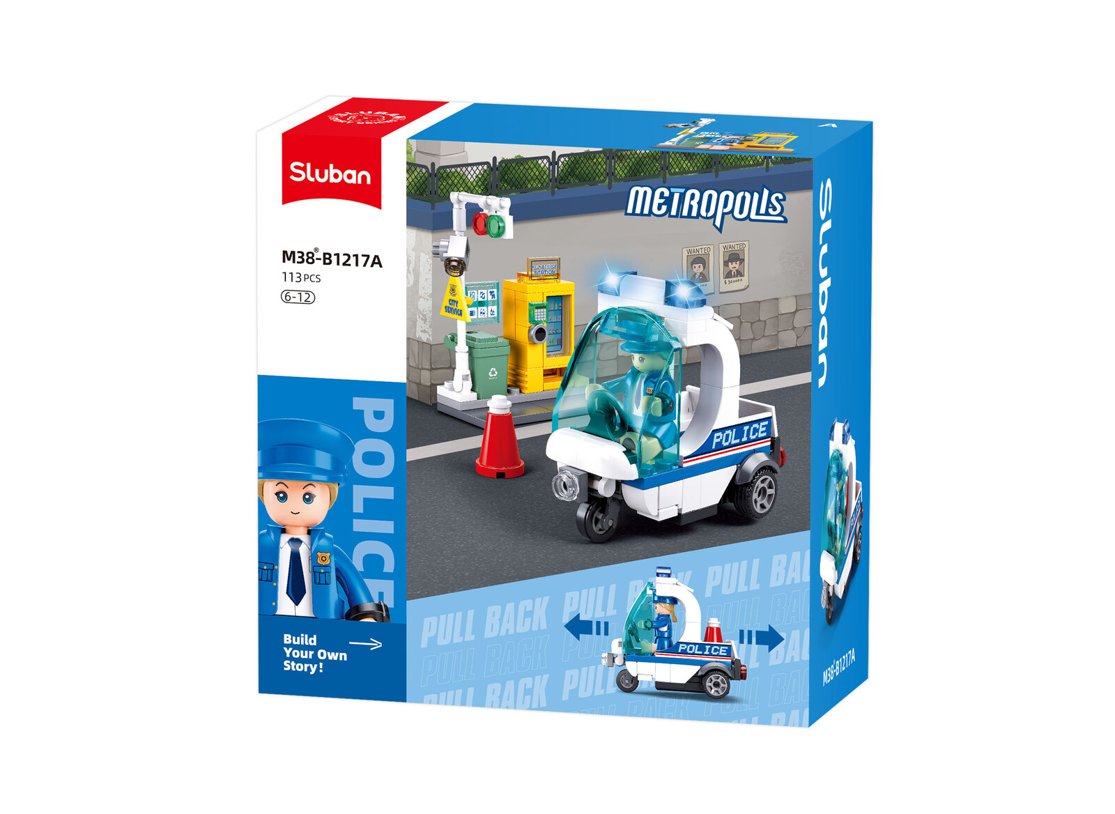 Stavebnice Sluban Metropolis Policejní tříkolka M38-B1217A
