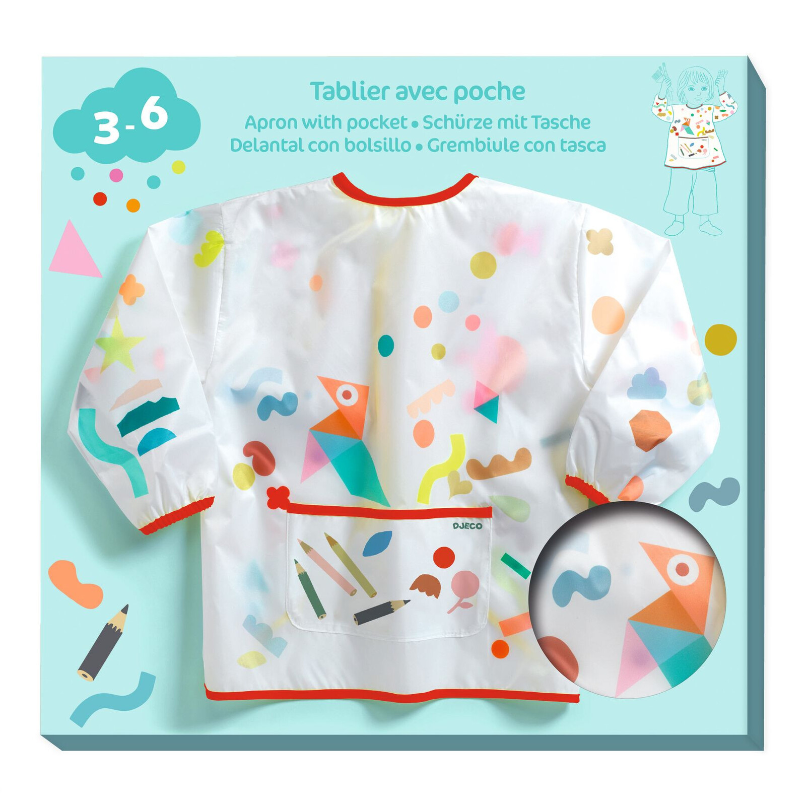 Dětská zástěrka s kapsou (3–6 let)
