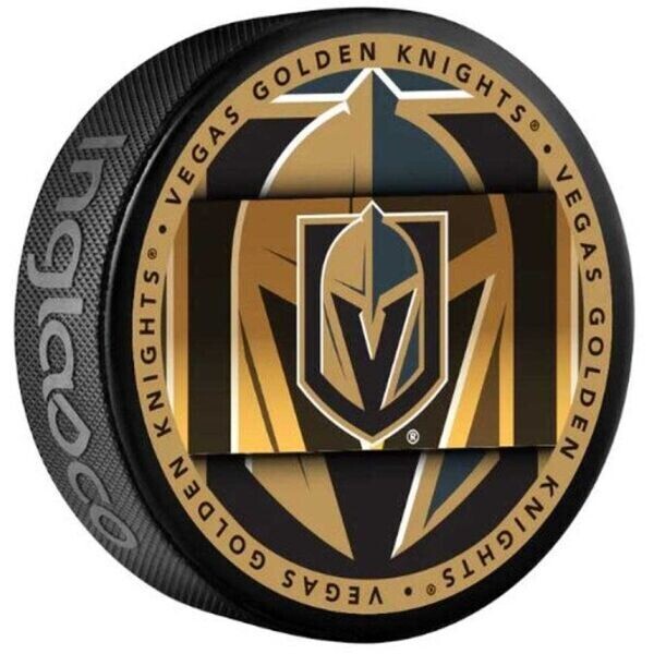 INGLASCO VEGAS GOLDEN KNIGHTS MEDALLION BLISTER Fanouškovský hokejový puk, černá, velikost