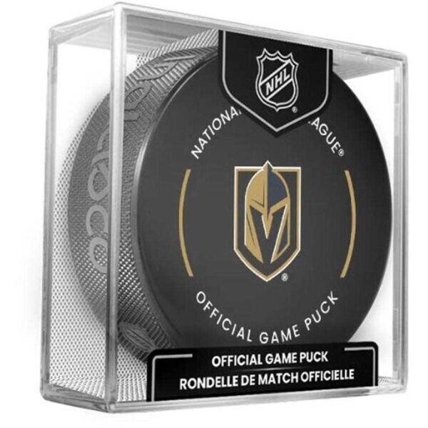 INGLASCO VEGAS GOLDEN KNIGHTS OFFICIAL GAME PUCK Fanouškovský hokejový puk, černá, velikost
