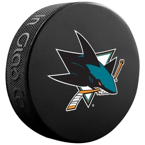 INGLASCO SAN JOSE SHARKS LOGO BLISTER Fanouškovský hokejový puk, černá, velikost