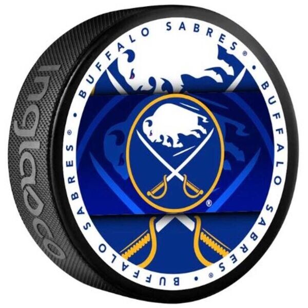 INGLASCO BUFFALO SABRES MEDALLION BLISTER Fanouškovský hokejový puk, černá, velikost