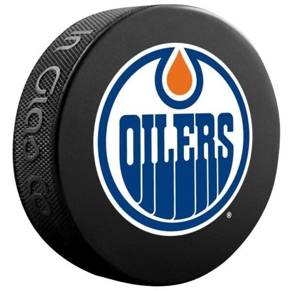 INGLASCO EDMONTON OILERS LOGO BLISTER Fanouškovský hokejový puk, černá, velikost