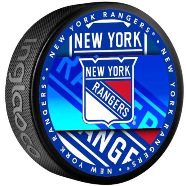 INGLASCO NEW YORK RANGERS MEDALLION BLISTER Fanouškovský hokejový puk, černá, velikost