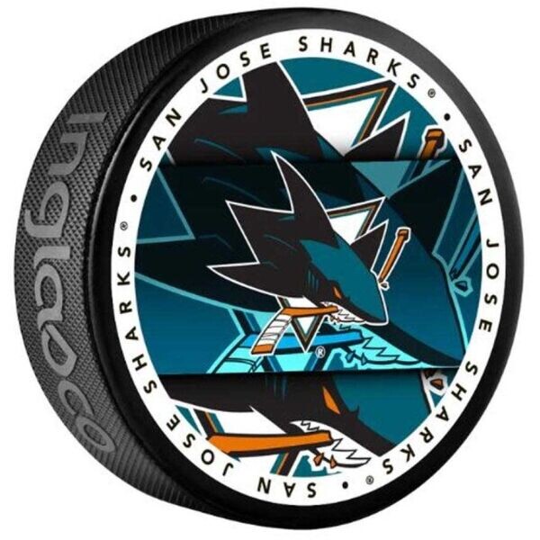 INGLASCO SAN JOSE SHARKS MEDALLION BLISTER Fanouškovský hokejový puk, černá, velikost