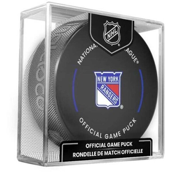 INGLASCO NEW YORK RANGERS OFFICIAL GAME PUCK Fanouškovský hokejový puk, černá, velikost
