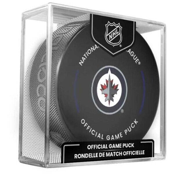 INGLASCO WINNIPEG JETS OFFICIAL GAME PUCK Fanouškovský hokejový puk, černá, velikost