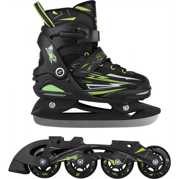 Zealot CONTOUR 2v1 Dětské in-line a lední brusle v jednom, černá, velikost