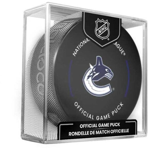 INGLASCO VANCOUVER CANUCKS OFFICIAL GAME PUCK Fanouškovský hokejový puk, černá, velikost