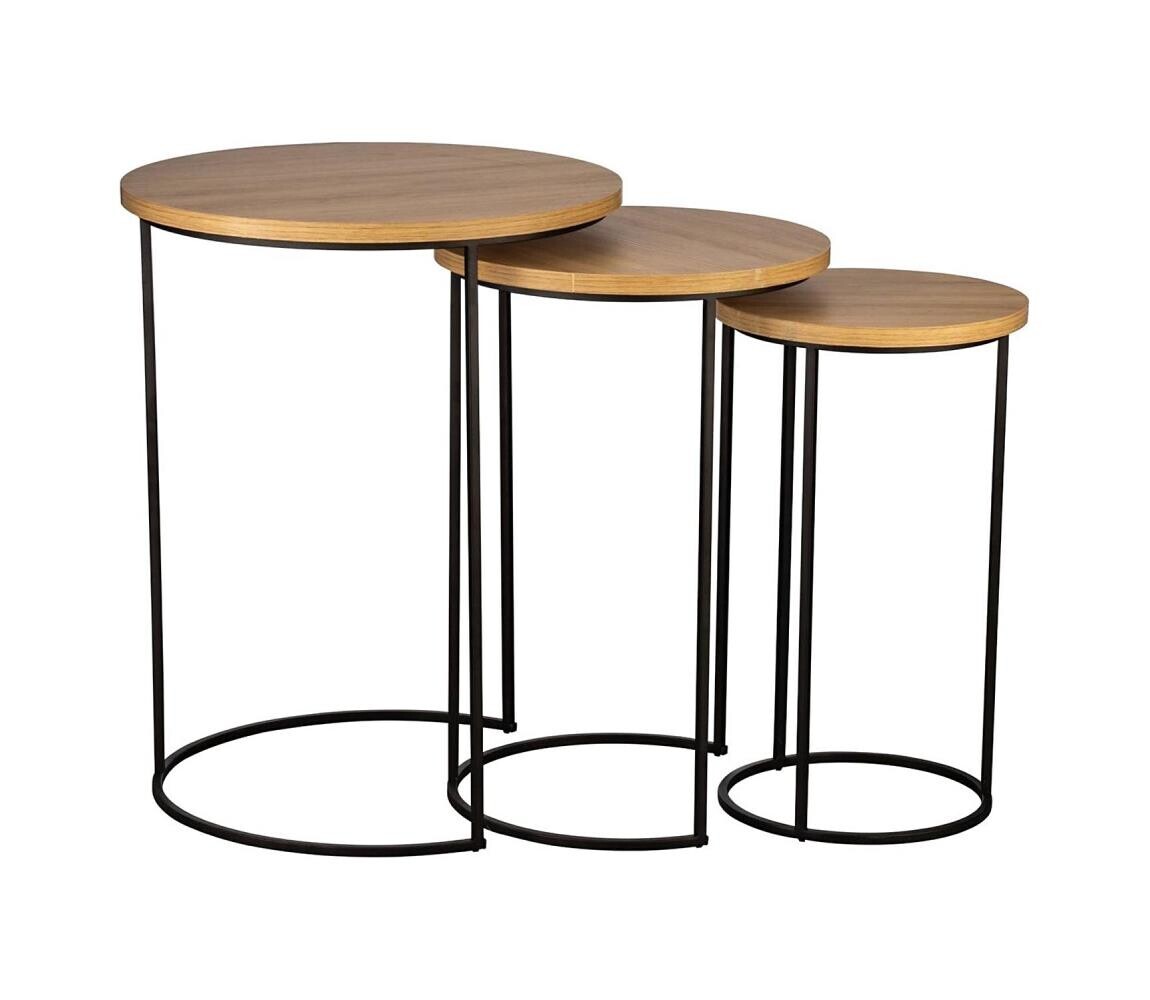 Eglo Eglo 424053 - SADA 3x Odkládací stolek TOWADA hnědá/černá