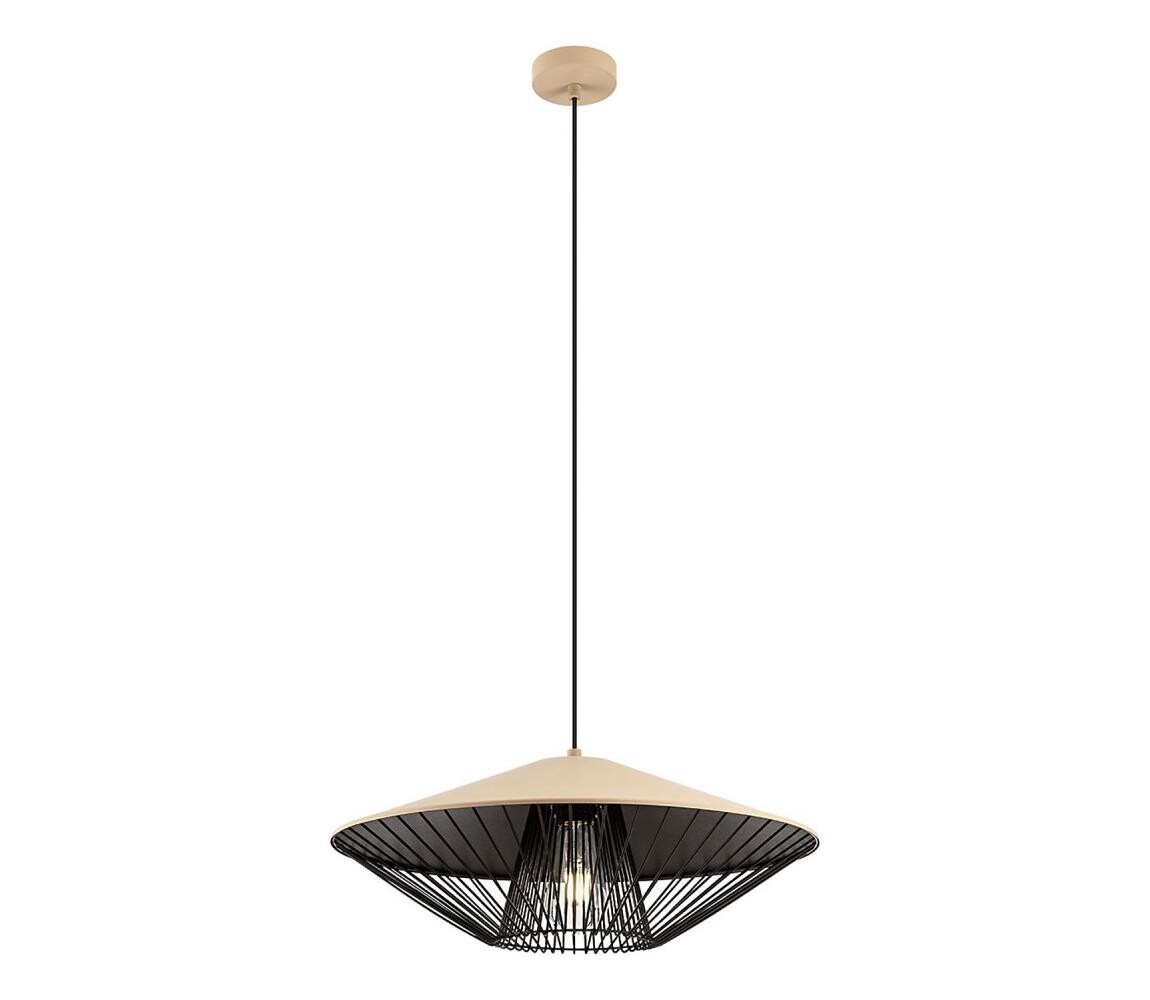 Redo Redo 01-3011 - Lustr na lanku GRILL 1xE27/42W/230V pr. 49,5 cm černá/béžová