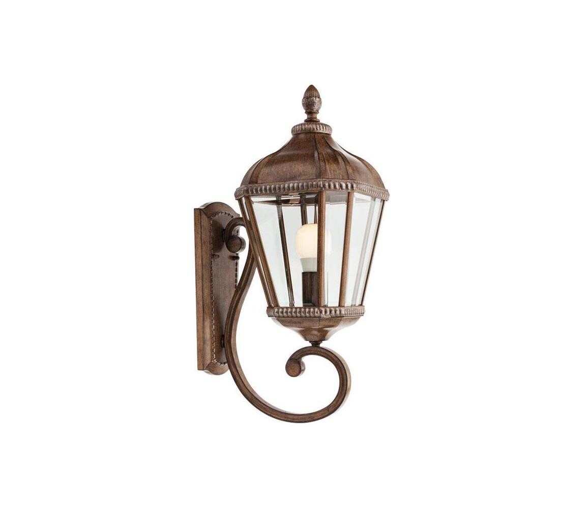 Redo Redo 9656 - Venkovní nástěnná lampa ESSEN 1xE27/70W/230V IP44 hnědá/patina