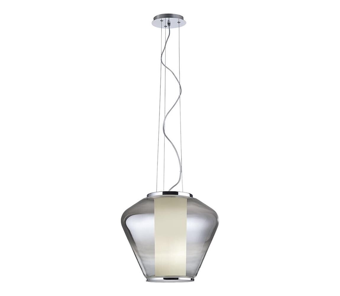 Redo Redo 01-1139 - Lustr na lanku FUSION 1xE27/42W/230V pr.30cm lesklý chrom/kouřová