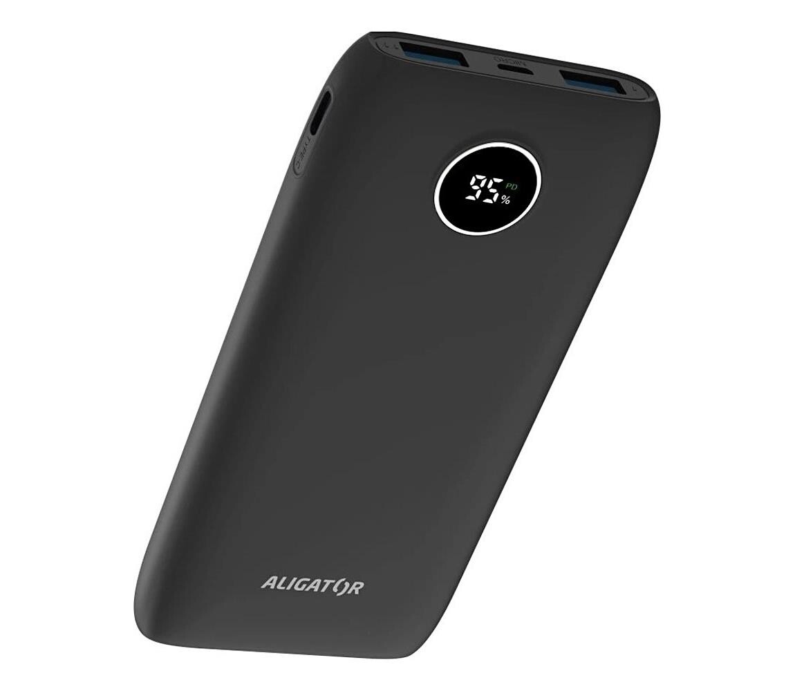 Aligator Aligator PBPD10BK - Power Bank s LCD displejem PD 10000 mAh/20W/3,7V černá