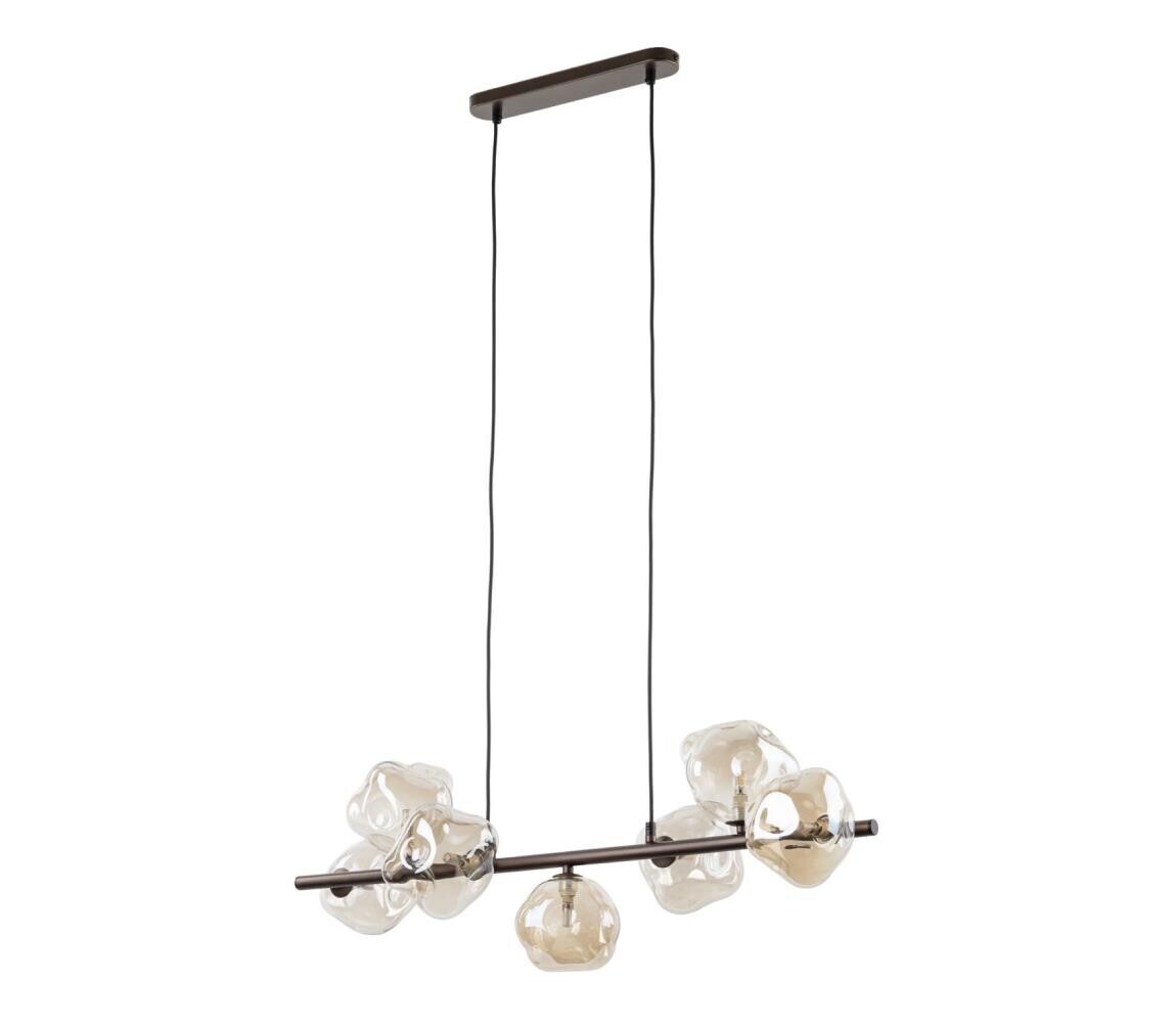 Lustr na lanku LAVA 7xG9/8W/230V bronzová/kouřová béžová