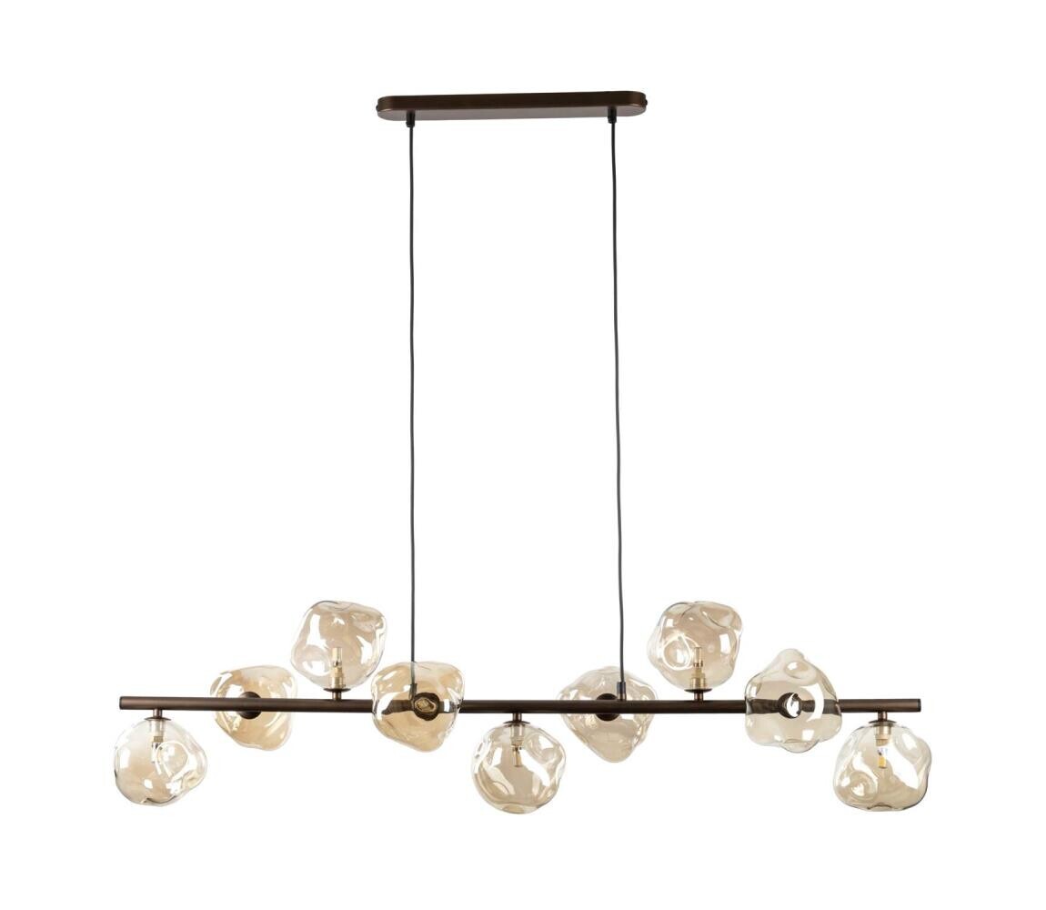 Lustr na lanku LAVA 9xG9/8W/230V bronzová/kouřová béžová