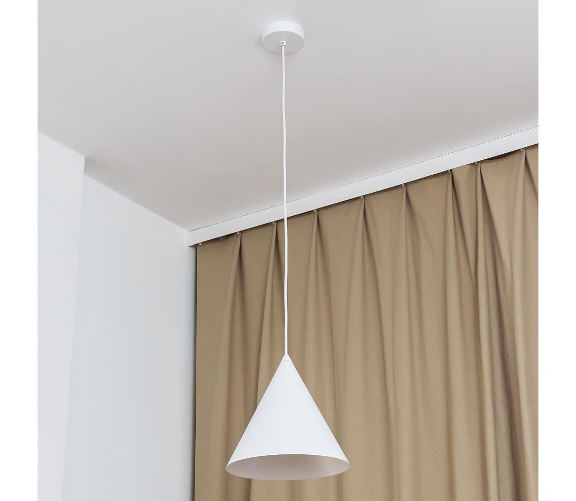 Lustr na lanku ETNA 1xE27/15W/230V pr. 25 cm bílá