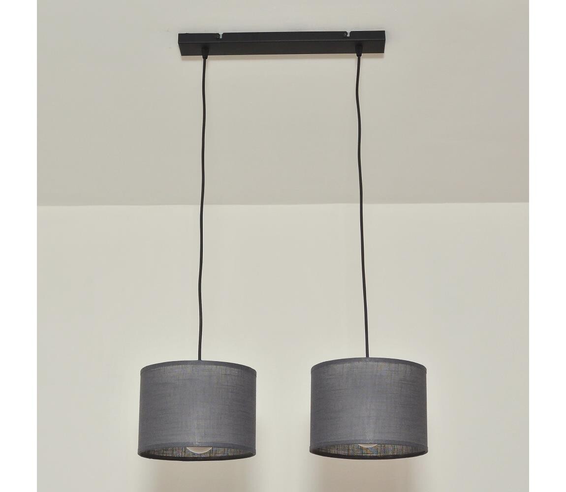 Lustr na lanku ALBA 2xE27/15W/230V šedá