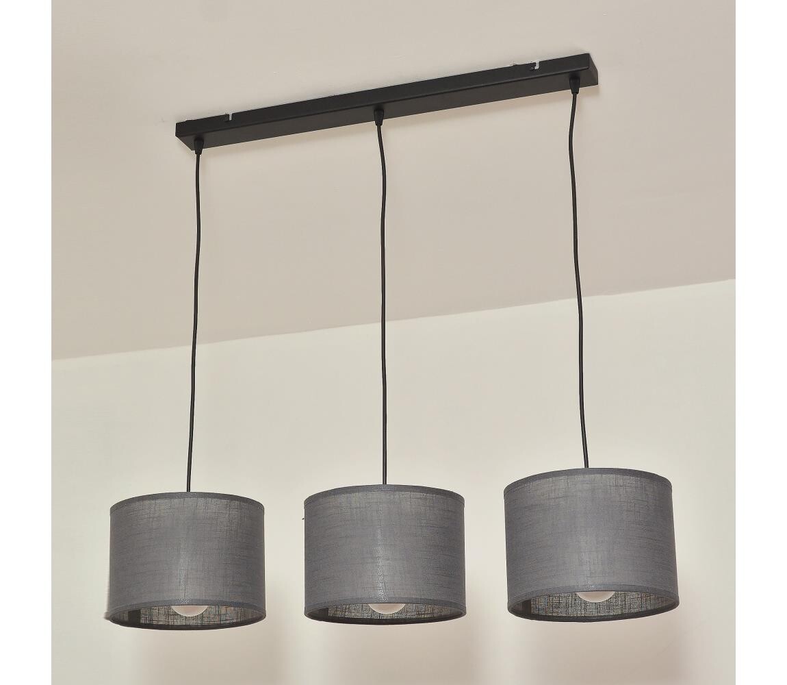 Lustr na lanku ALBA 3xE27/15W/230V šedá