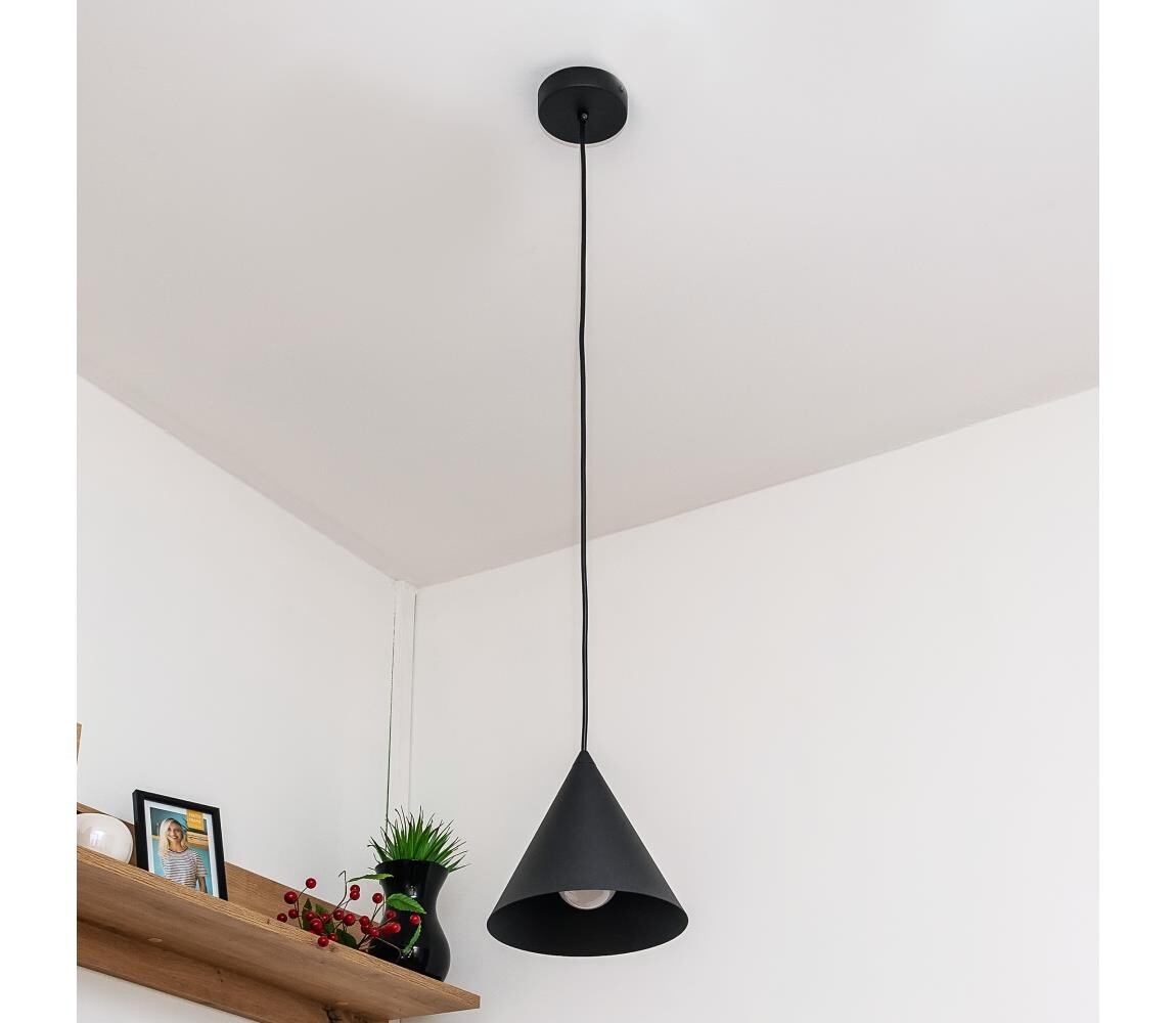 Lustr na lanku ETNA 1xE27/15W/230V pr. 18,5 cm černá