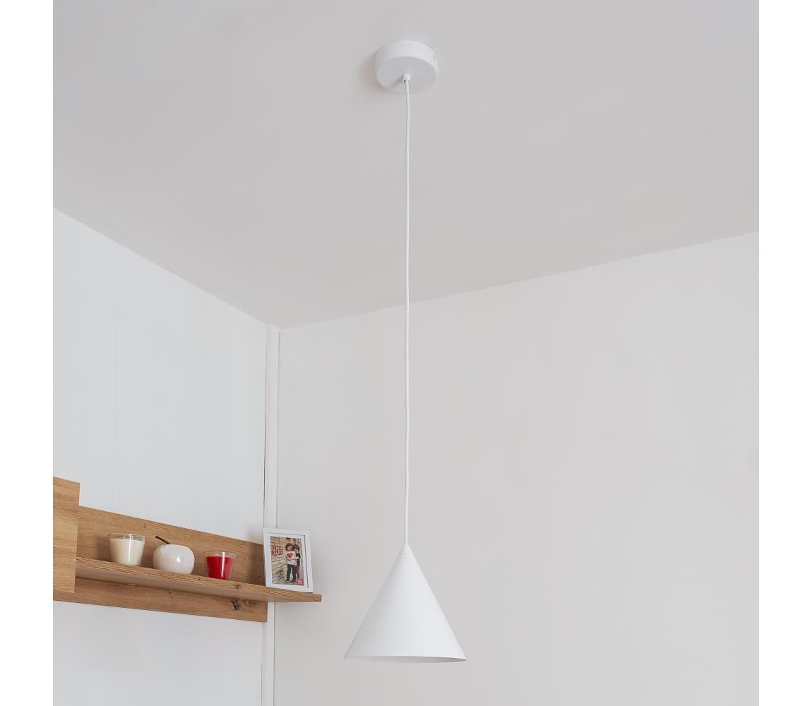 Lustr na lanku ETNA 1xE27/15W/230V pr. 18,5 cm bílá