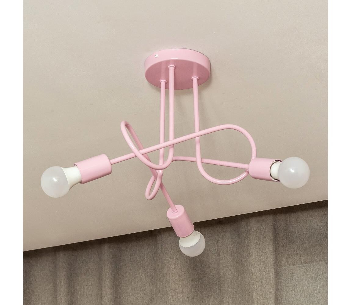 Přisazený lustr OXFORD 3xE27/15W/230V růžová