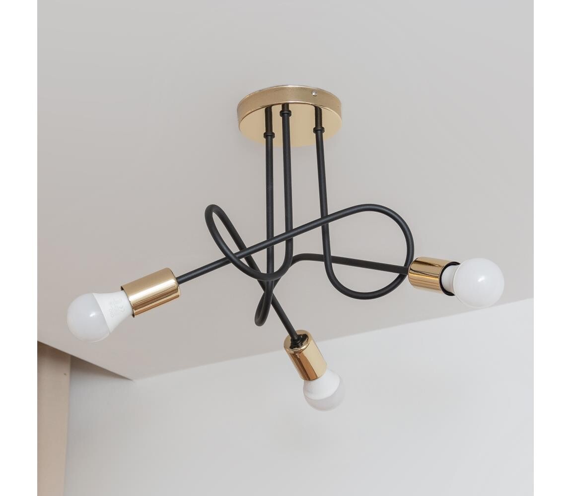 Přisazený lustr OXFORD 3xE27/15W/230V zlatá/černá