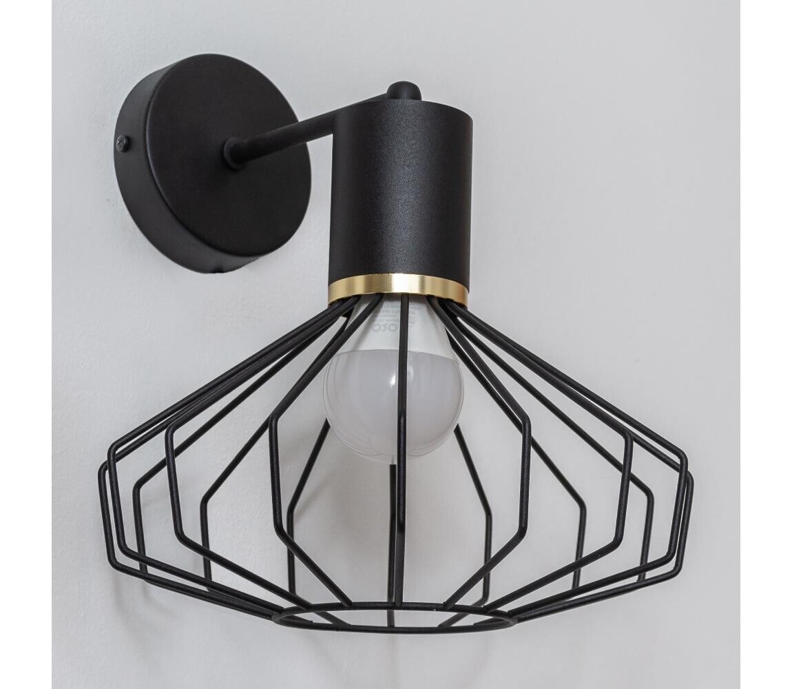 Nástěnná lampa SOLANO 1xE27/15W/230V černá/zlatá
