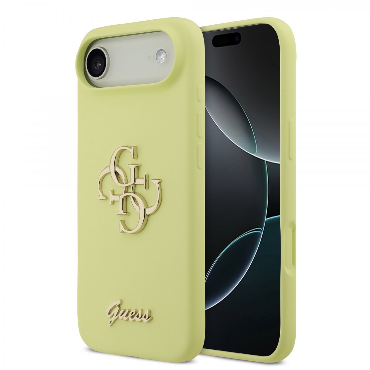 Zadní kryt Guess Liquid Silicone 4G Metal Logo pro iPhone 17 Air Yellow