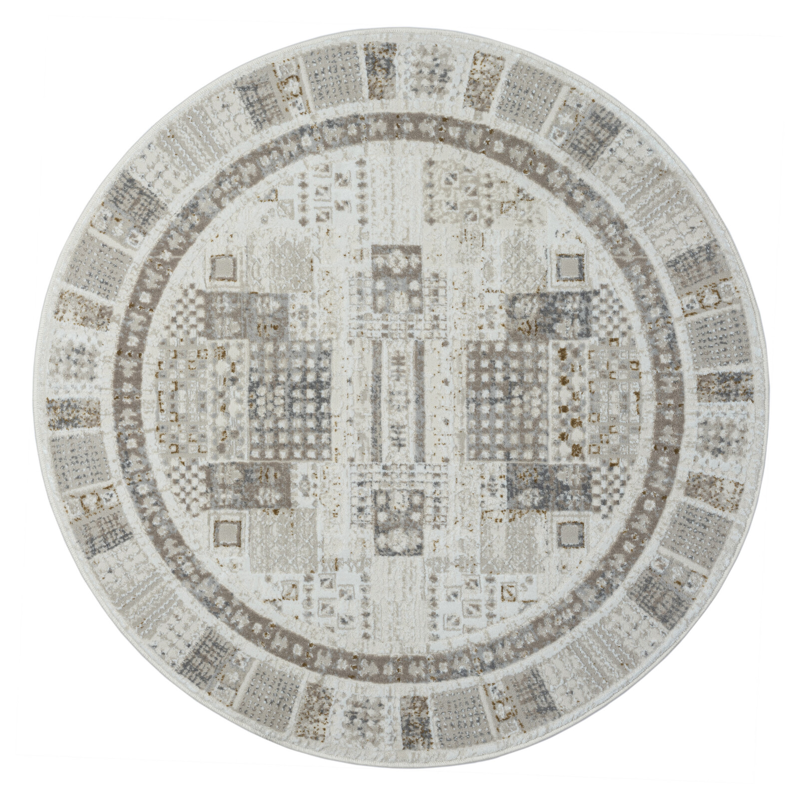 Kusový koberec My Kashkuly CA60046 creme kruh, 120x120, šedá, chodba / předsíň, My Flair