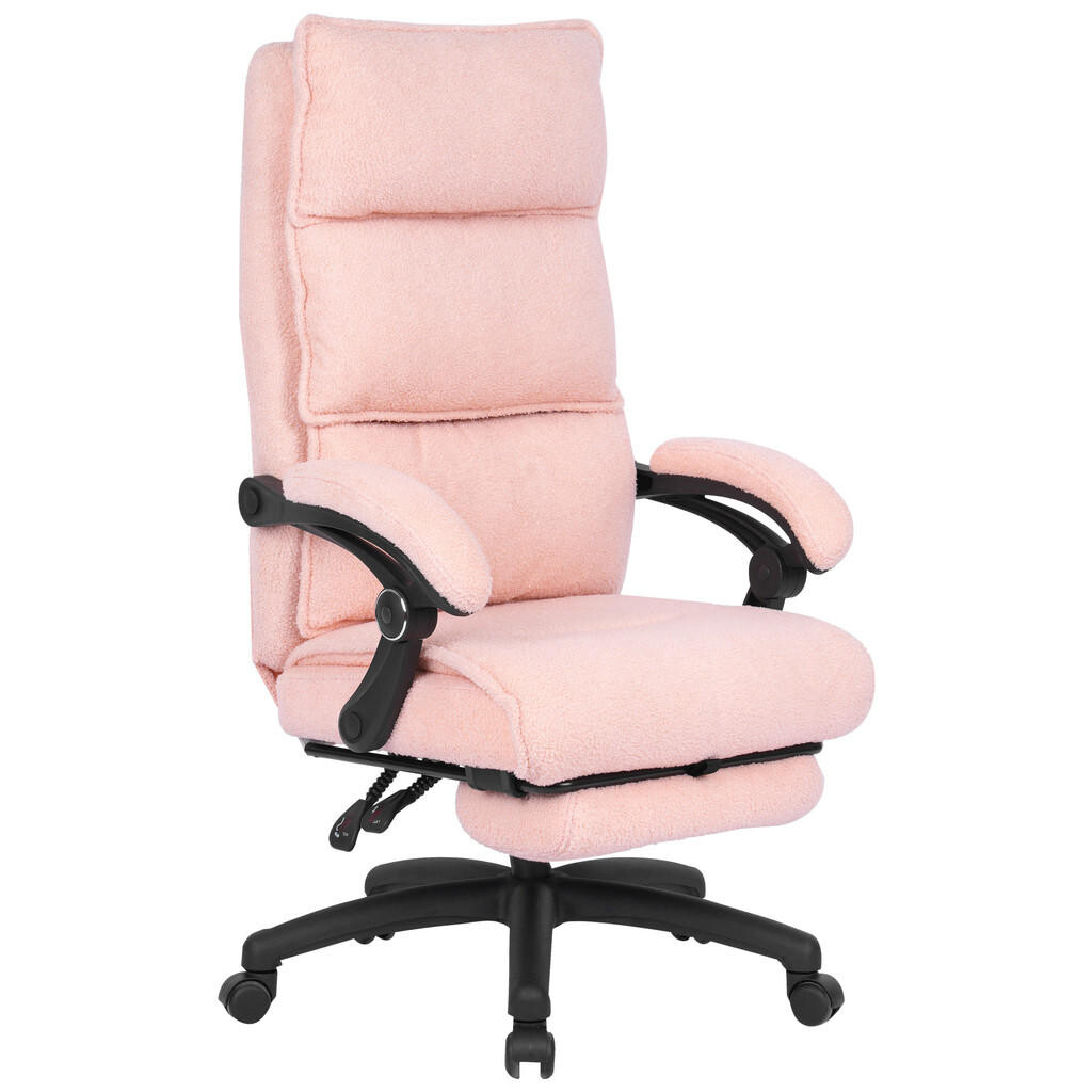 Carryhome KANCELÁŘSKÉ KŘESLO, látka teddy, pink