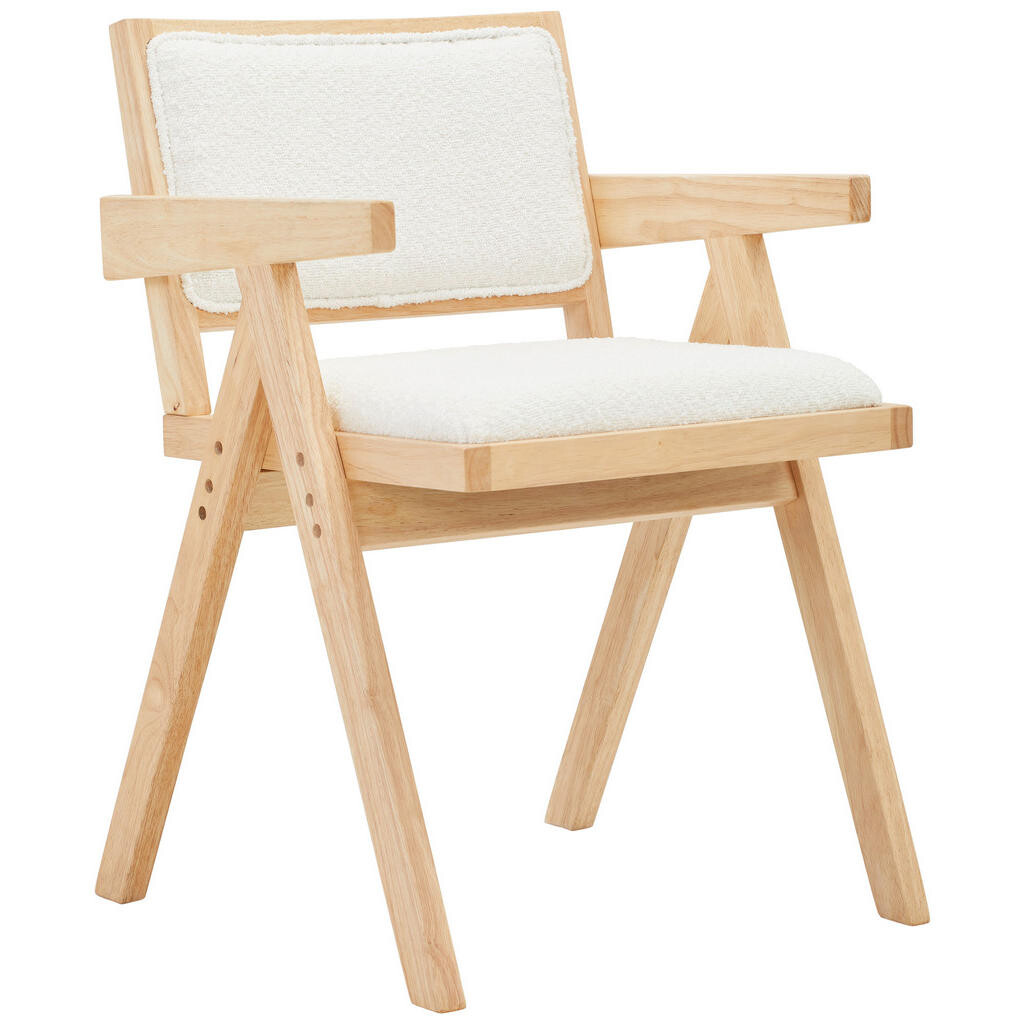 Livetastic ŽIDLE S PODRUČKAMI, tkaná látka, buklé, látka teddy, přírodní barvy, bílá