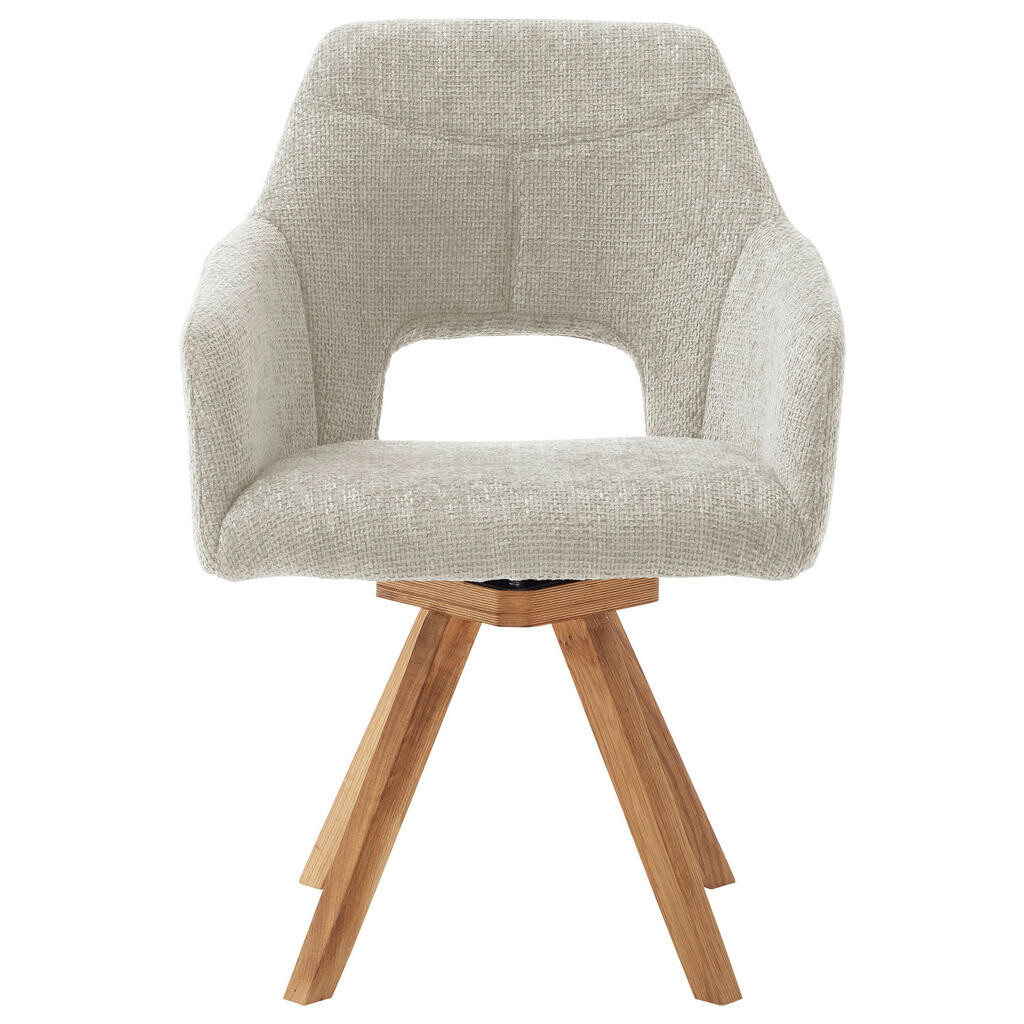 Voleo ŽIDLE S PODRUČKAMI, tkaná látka, světle šedá, divoký dub