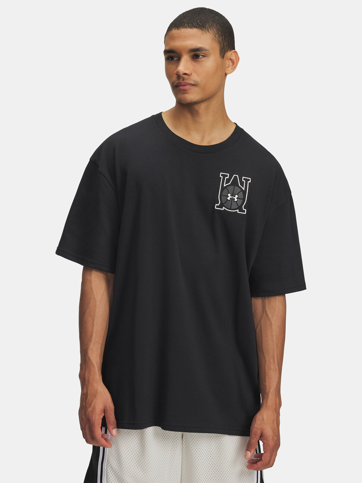 Pánské tričko Under Armour UA M HWT OS Hoops Courtside-BLK - Pánské