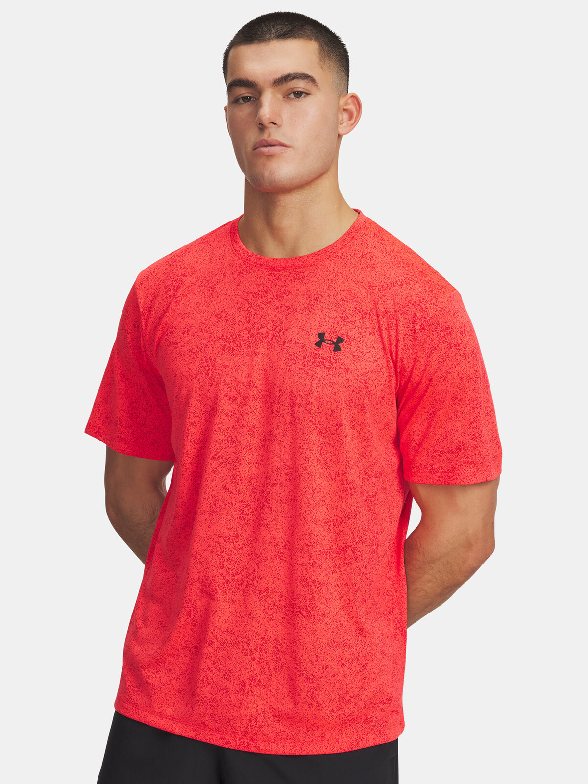 Pánské tričko Under Armour UA Tech Tee Pixelate-RED - Pánské