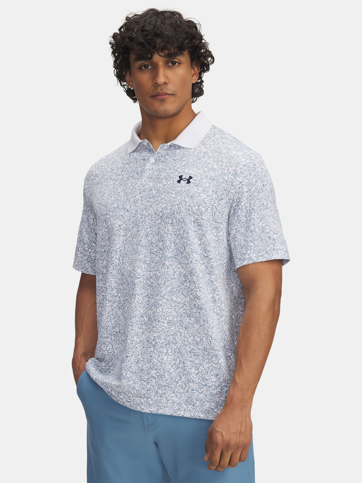 Pánské tričko Under Armour UA Matchplay Printed Polo-WHT - Pánské