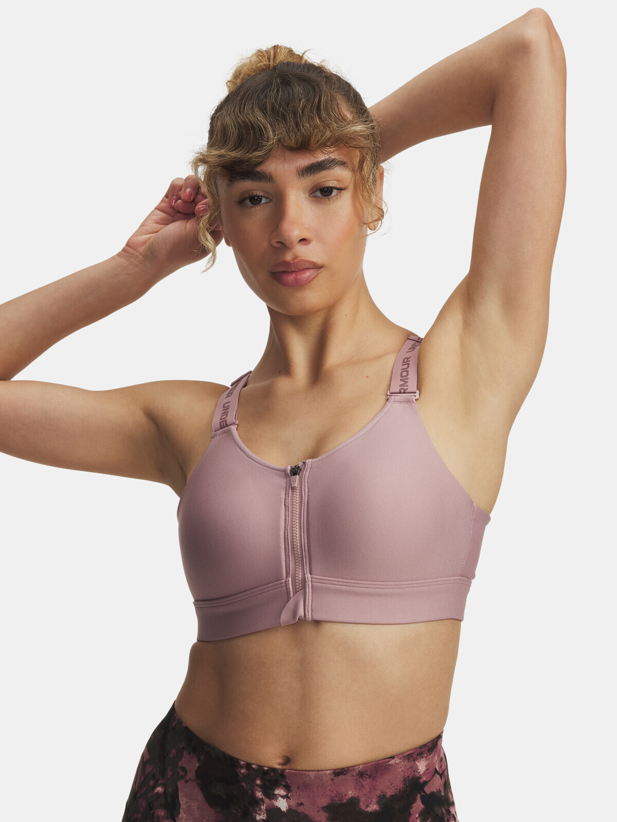 Dámská podprsenka Under Armour UA Infinity High Zip 2.0 Bra-PNK - Dámské