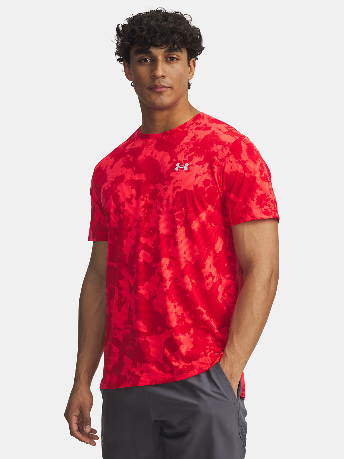 Pánské tričko Under Armour UA Launch Printed SS-RED - Pánské
