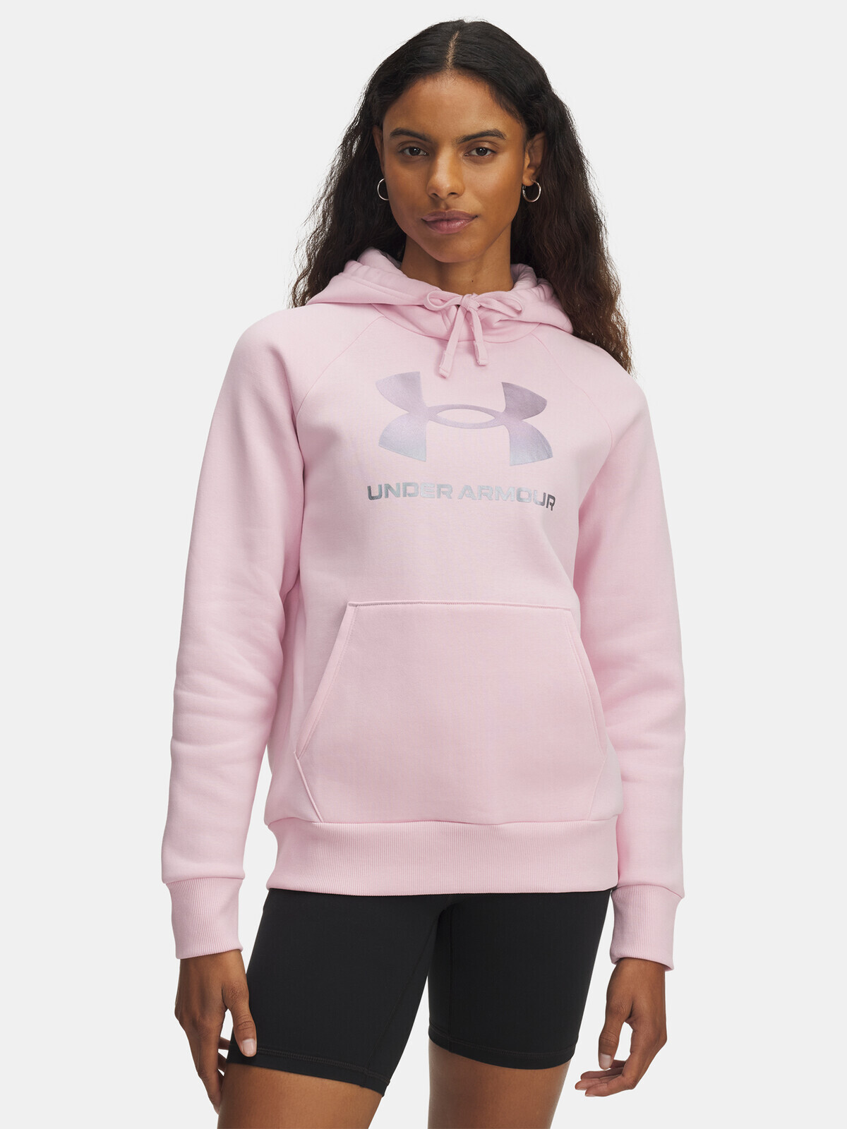 Dámská mikina Under Armour UA Rival Flc Shimmer Hdy-PNK - Dámské