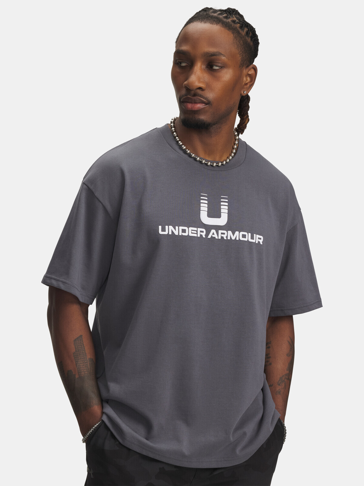 Pánské tričko Under Armour UA HWT U LOGO SS-GRY - Pánské