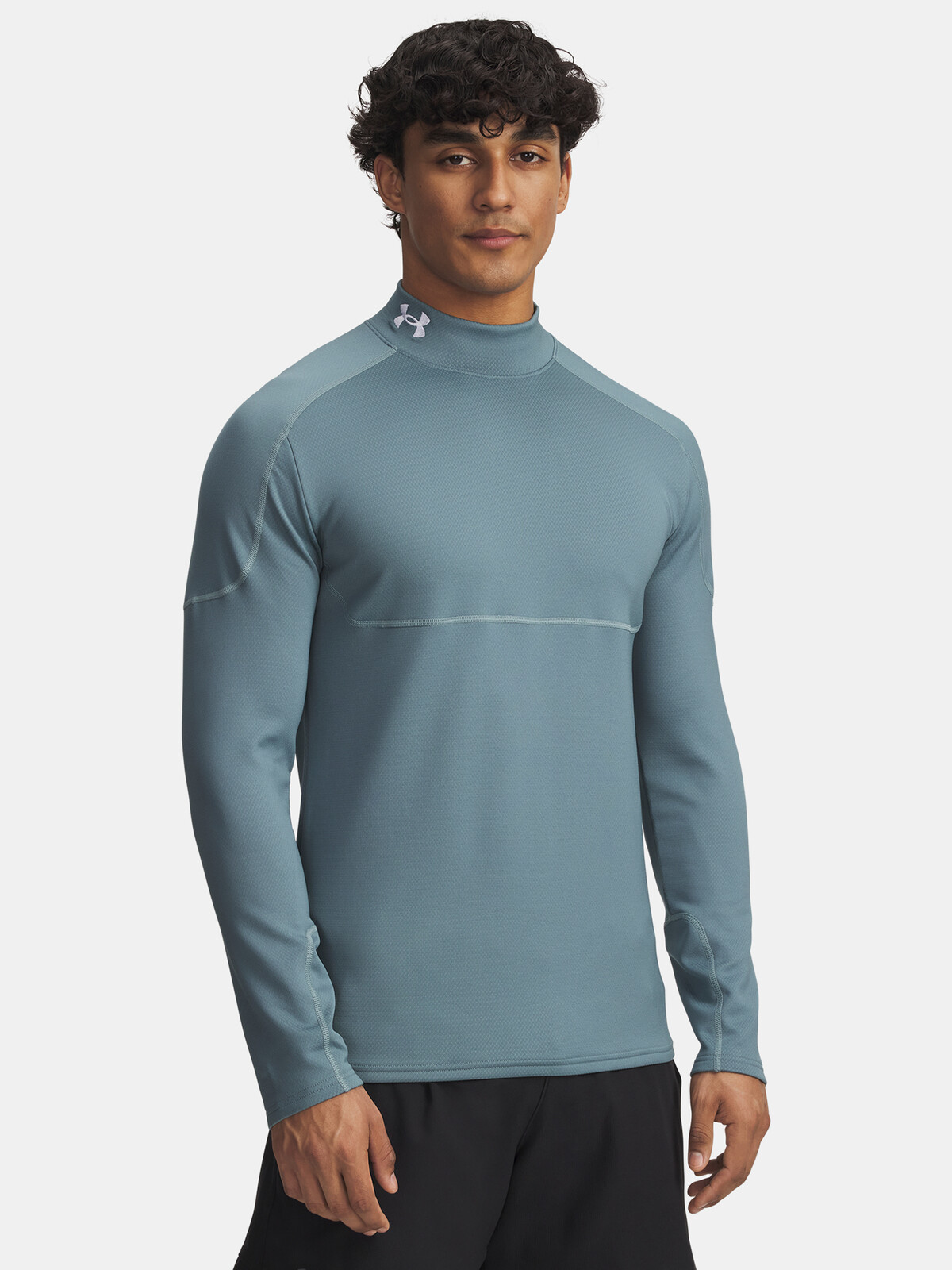 Pánské tričko Under Armour Cold Weather Grid LS Mock-BLU - Pánské