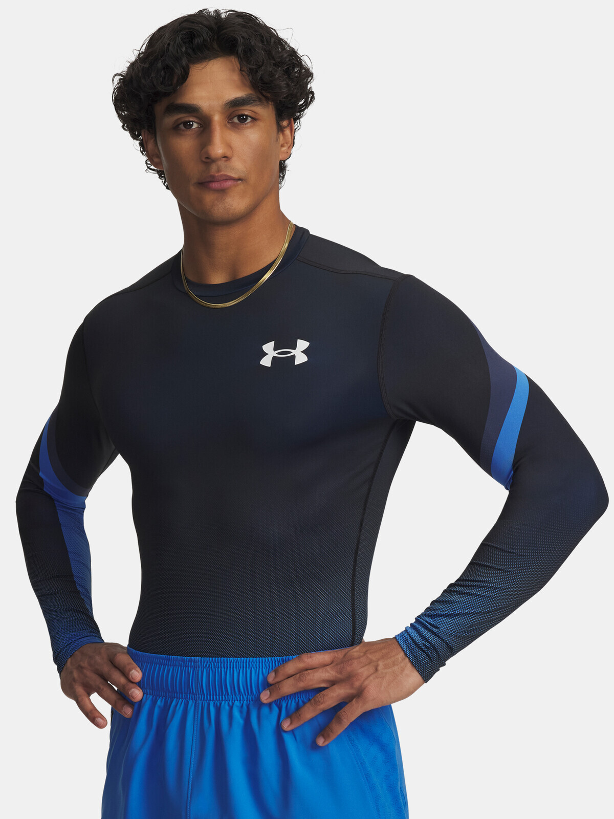 Pánské tričko Under Armour UA Heatgear Sub Crew LS-BLU - Pánské