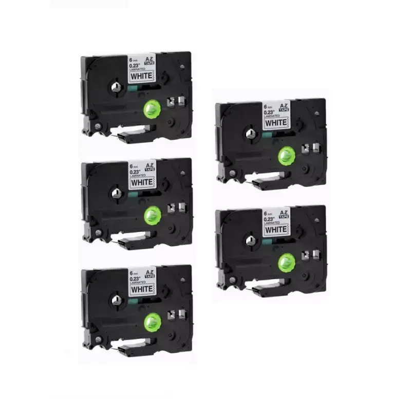 Starink Brother TZ-211 / TZe-211, 6mm x 8m, kompatibilní (černý tisk / bílý podklad) 5-PACK