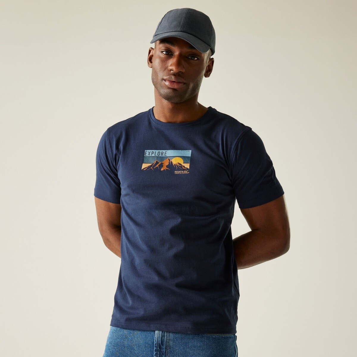 Pánské bavlněné tričko regatta cline ix tmavě modrá s