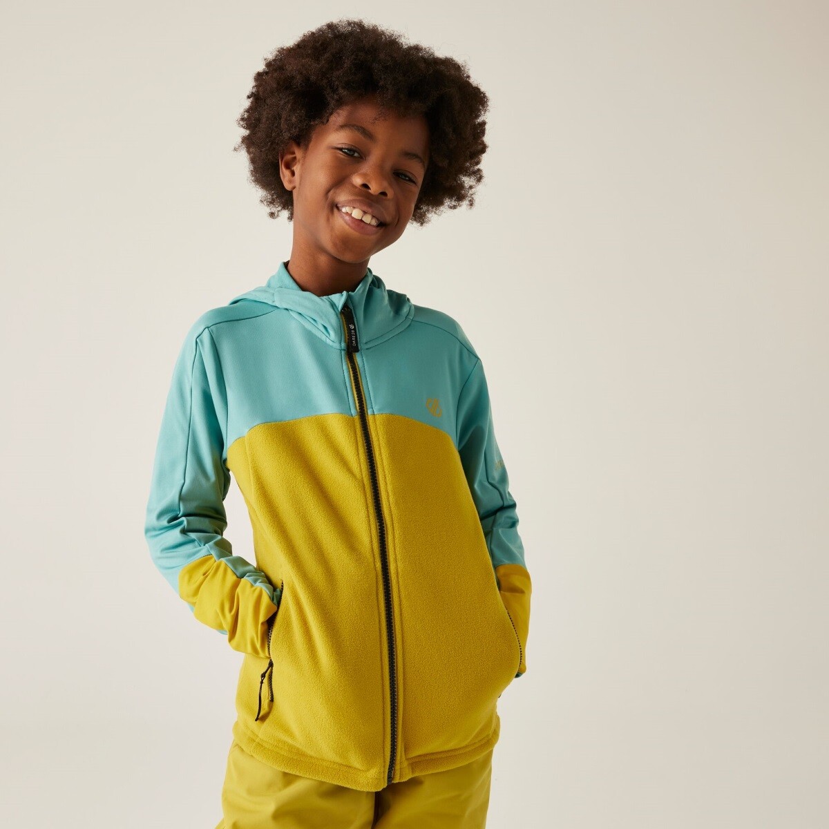 Dětská fleecová mikina dare2b thriving iv modrá/žlutá 110-116