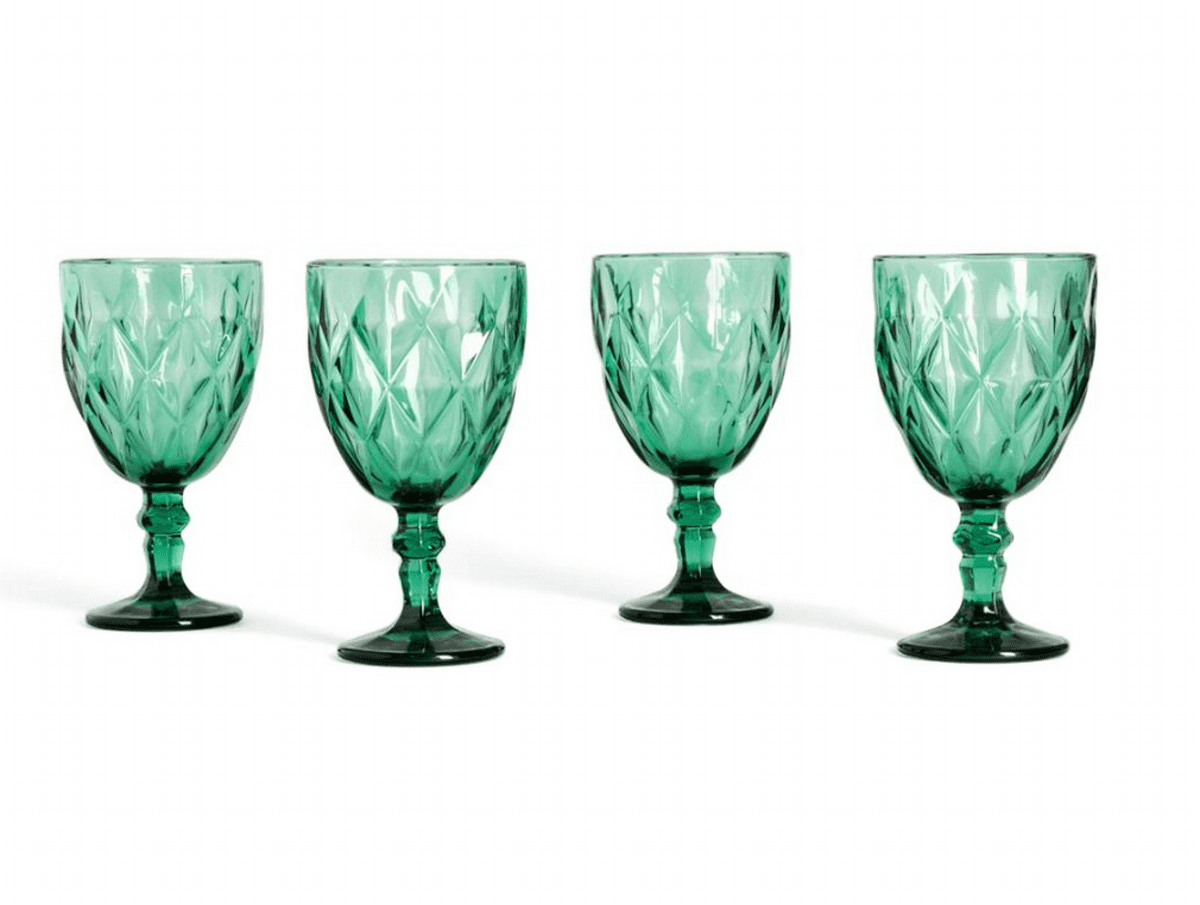 Sada | LUNO | zelené sklenice na víno 4 ks | 340 ml | 748189