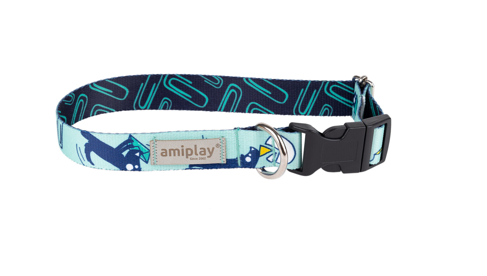 Obojek pro psy nastavitelný MIKO modrá velikost S, M, L, XL Rozměr: M - 25-40x2,0 cm